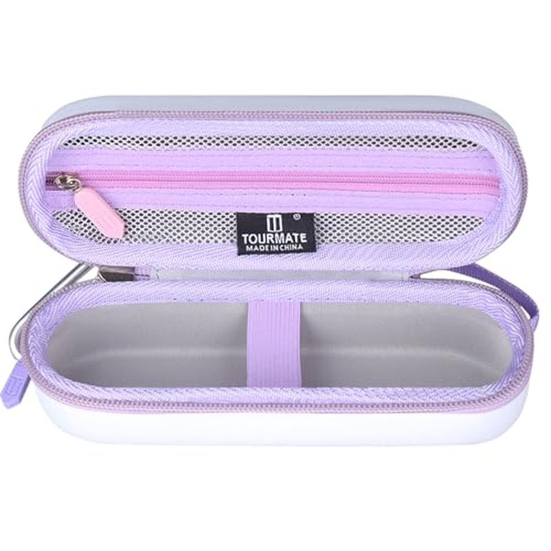Hard Storage Case for Philips Beauty Shaver,Travel Case for Lady Electric Shaver Series 6000 (Only Case) (PU, White + Purple)