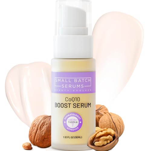 Small Batch Serums CoQ10 Face Serum with Hyaluronic Acid & Vitamin E - Anti-Aging & Hydrating