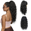 14-Inch Synthetic Ponytail Extension #1B Natural Black with Drawstring & Clips - Trendy Hair Accessory