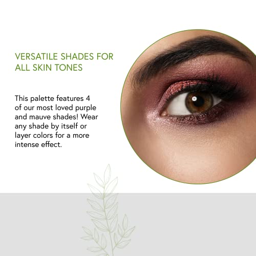 Refillable Eye Shadow Palette - Amethyst Glow, 4 Shades, Vegan & Eco-Friendly