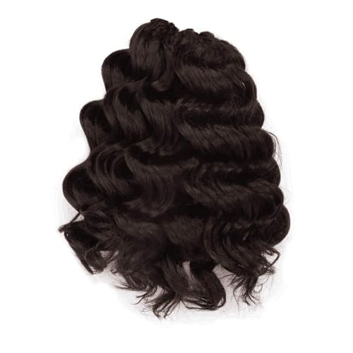 ToyoTree 4# Ocean Wave Crochet Hair 9 Inch 8 Pack Light Brown Short Curly Extensions