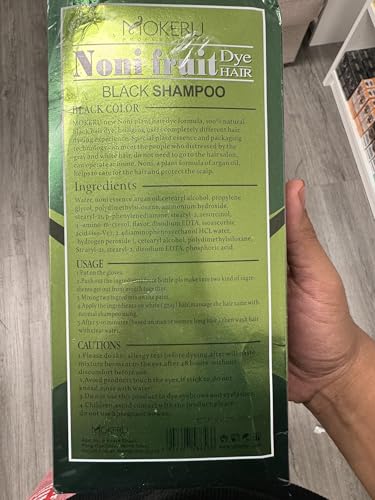 Organic Natural Black Hair Dye Shampoo - 5 Minute Noni Plant Hair Color