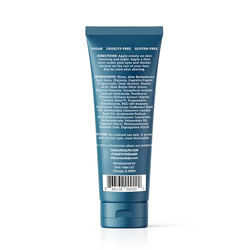 Oars + Alps Face Moisturizer and Eye Cream, Face Lotion with Aloe Leaf Juice and Vitamin E, Long Lasting, Hydrating Cream, TSA Friendly, 2.5 Fl Oz, 2 pk