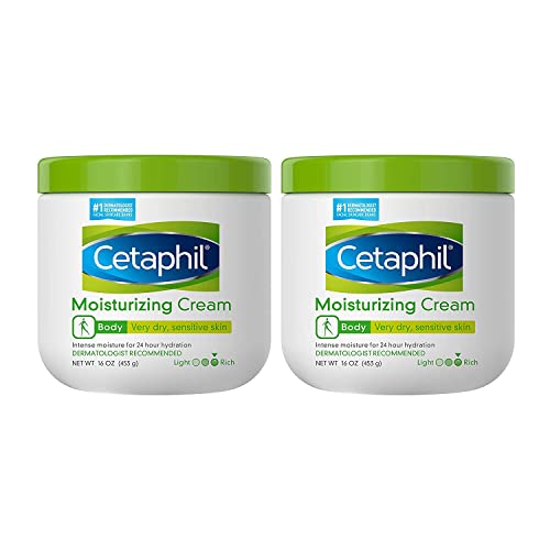 Cetaphil Moisturizing Cream, 16oz (Pack of 2), Hydrating Moisturizer For Dry To Very Dry, Sensitive Skin, Body Cream Completely Restores Skin Barrier In 1 Week, Fragrance Free, Non-Greasy