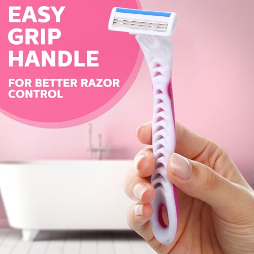 72 Women's Disposable Razor Blades Bulk - Safe, Sharp & Individually Packaged
