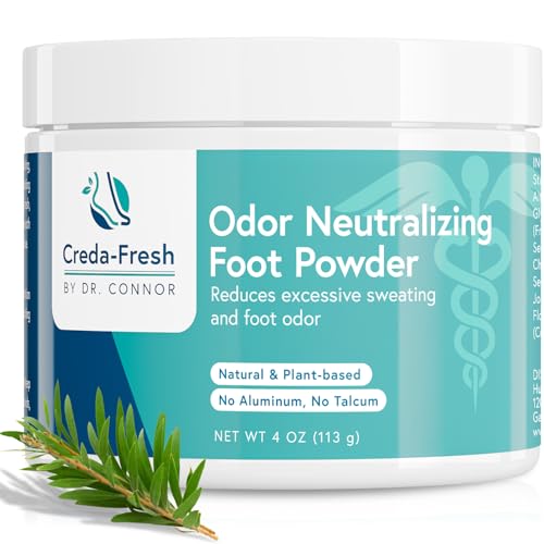 Unscented Plant-Based Foot Powder for Excessive Sweating & Odor Control - 4oz