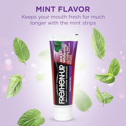 Whitening Toothpaste with Fluoride & Cooling Strips - Peppermint Gel, 4 Pack
