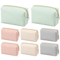 Preppy Makeup Bag Set 8 Pcs Waterproof PU Leather Cosmetic Organizer