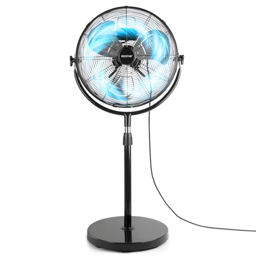 Heavy Duty 18-Inch Metal Pedestal Fan with Adjustable Height & 3 Speeds