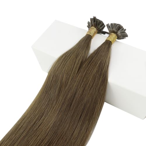Fshine U Tip Fusion Hair Extensions 14 Inch, 50g Dark Brown, 100 Strands, Variation 6.#2