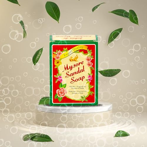 Mysore Sandalwood Soap Pack of 18 - 2.62oz Bars with Natural Sandal Oil - Case of 18