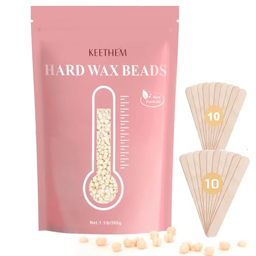 500g/1.1lb Wax Beads Suitable for Coarse Hair Removal,Hard Wax Beads Brazilian Bikini Waxing At Home, Wax Beans for Women Men Face, Eyebrow, Body, Legs, Armpit(Cream)