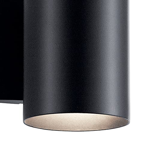 Kichler 7-Inch Black Outdoor Wall Sconce - Pack of 2, Exterior Cylinder Light