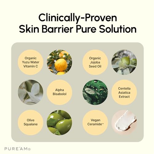 PURE'AM Korean Barrier Repair Cream - Ceramide Face Moisturizer 2.5 fl oz - Pack of 1