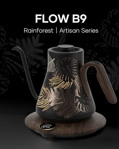Cocinare Flow B9 Gooseneck Electric Kettle with ±1°F Temperature Control - Rainforest Variation