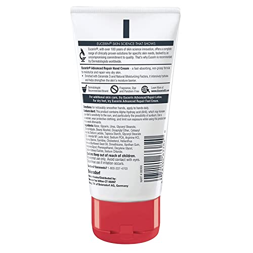 Eucerin Advanced Repair Hand Creme 2.7 oz ( Pack of 4)