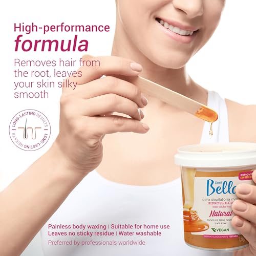 Depil Bella Brazilian Sugar Wax - 45.86 oz Organic Hair Removal Wax for All Skin Types