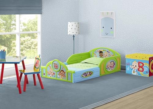 Toddler Room-in-a-Box Set with Bed, Table, Chair & Toy Box - CoComelon Style - Green