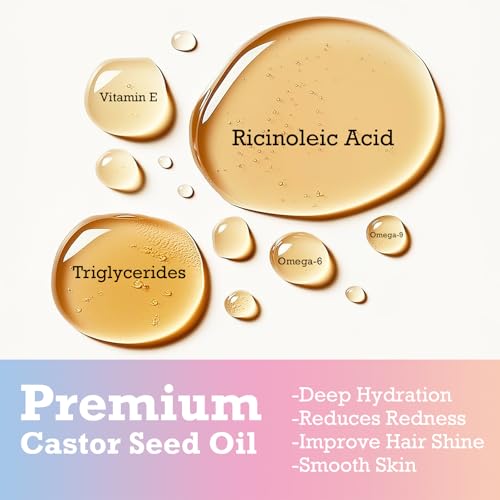 Organic Castor Oil with Rose Quartz Roller Ball - 2 Pack, 1.7 fl oz Each