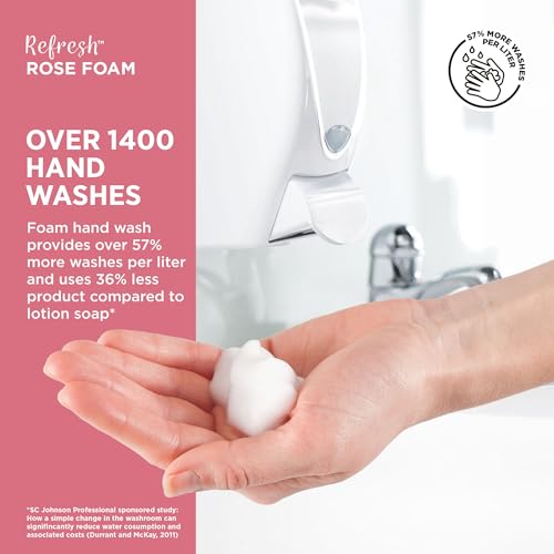 Refill Pack of 6 x 1L Enchanted Rose Foam Hand Soap - Skin Moisturizer & Eco-Friendly