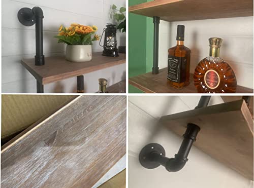 Brown 3-Tier Industrial Pipe Shelving Over Toilet Wall Storage Rustic Farmhouse