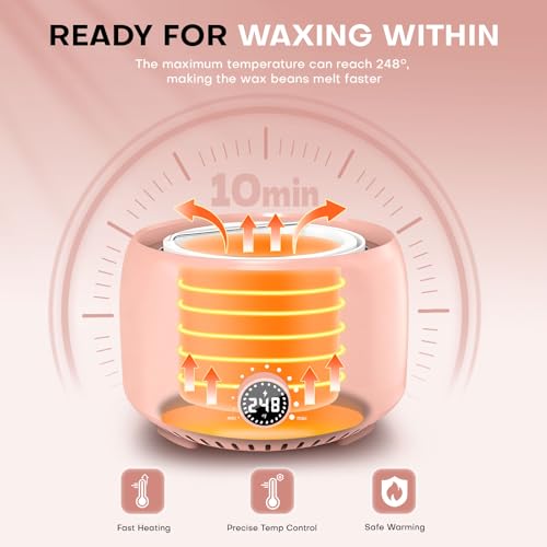 Blush Waxing Kit for Full Body Hair Removal with Digital Warmer & Natural Beads