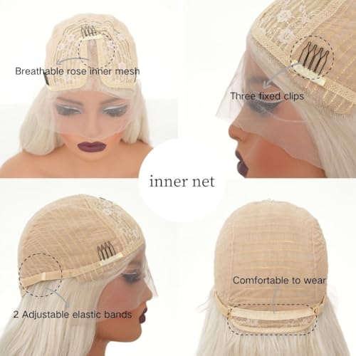Blonde Lace Front Wigs for Women Long Curly Wavy Middle Part Synthetic Heat-Resistant Cosplay Party Daily Hair - Blonde