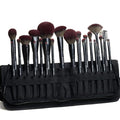 26-Piece Matte Black Makeup Brush Set with Travel Bag - Ultra Soft Goat & Synthetic Hair