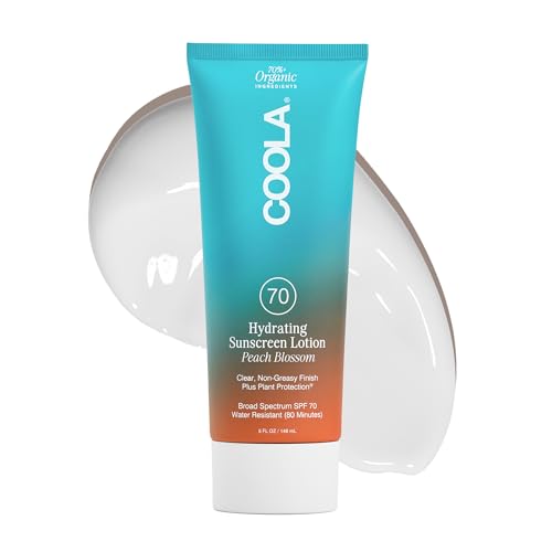 SPF 70 Sunscreen Lotion with Peach Blossom Scent - Hydrating & Antioxidant-Rich, 5 oz