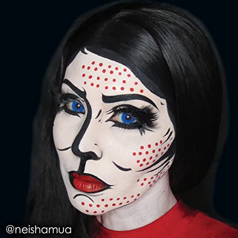 Mehron Makeup Fantasy F/X Water Based Face & Body Paint Black and White Face Paint Bundle