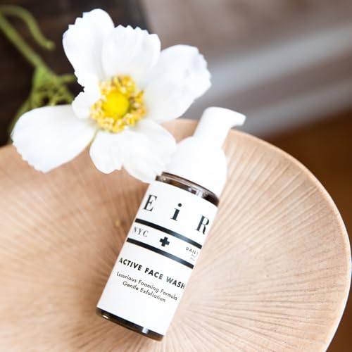 EiR NYC African Black Soap Active Face Wash and Scrub Gentle Exfoliating Foaming Facial Cleanser Blemish and Acne Prone Skin for Men and Women 2 oz Rose