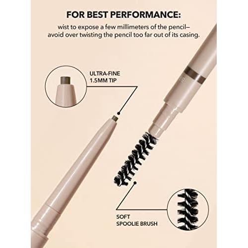 SHEGLAM Insta-Fill Eyebrow Pencil Long Lasting Non-Sticky Sweatproof Matte Eye Brow Pen Makeup - Light Brown