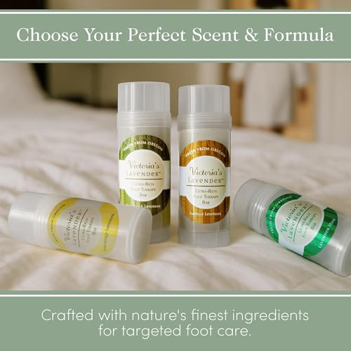 Victoria's Lavender Heel Balm Stick ? Ultra-Rich Foot Therapy Balm for Dry, Cracked Feet ? Softener for Cracked & Rough Skin ? Dry Heels Treatment for Men and Women - Lavender Mint - 2 packs