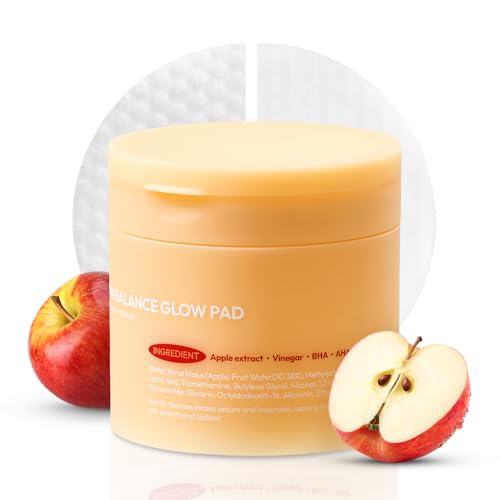 ACV Sebum Balance Glow Pads - Korean Exfoliating Toner with BHA & Salicylic Acid, Pore & Oil Control, Dark Spot Care (60 Units)