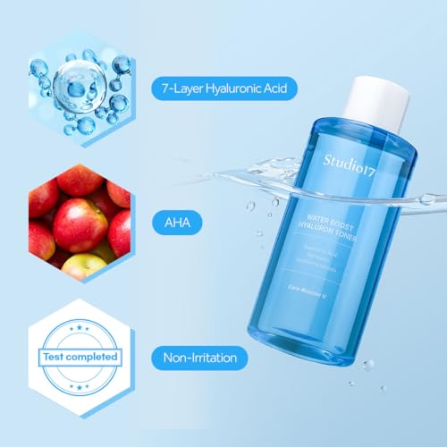 Waterboost Hyaluronic Acid Toner 10.14 fl.oz. Cera-Booster V(Originated from Centella Asiatica) is Included for Better Soothing Effect. pH Balanced Moisturizing Korean Toner