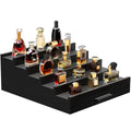 Wooden Cologne Organizer for Men 5 Tier of Perfume Display Holder of Drawer & 2 Hidden Compartments Larger Storage Space Mens Perfume Organizer Shelf Stand,Gift for Man (5T-Black)