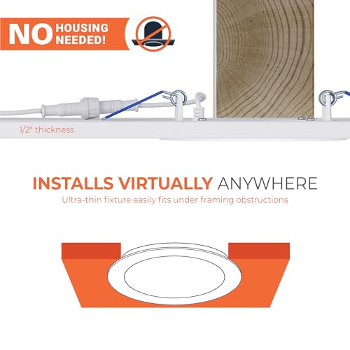 HALO 4 Inch Canless LED Recessed Lighting Kit 5 CCT Dimmable 4 Pack - Ultra Slim