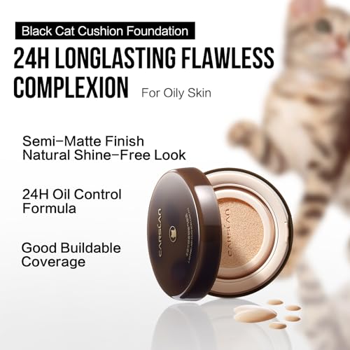 CARSLAN Lasting Air Cushion Cream Face Foundation Makeup, Lightweight, Medium to Full Coverage, Semi-Matte, Long-Lasting Oil Control Finish Foundation, P01 Fair Pink For Oil Skin (Refill Included)