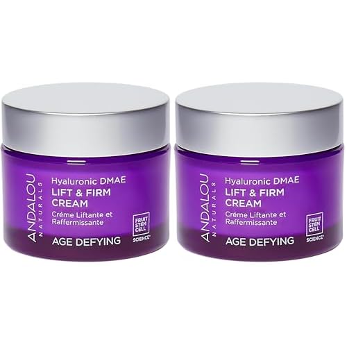 Andalou Naturals Hyaluronic DMAE Lift & Firm Skin Cream | Anti Aging Face Moisturizer With Hyaluronic Acid |Helps Reduce Fine Lines & Wrinkles | 1.7 oz,(Pack of 2)