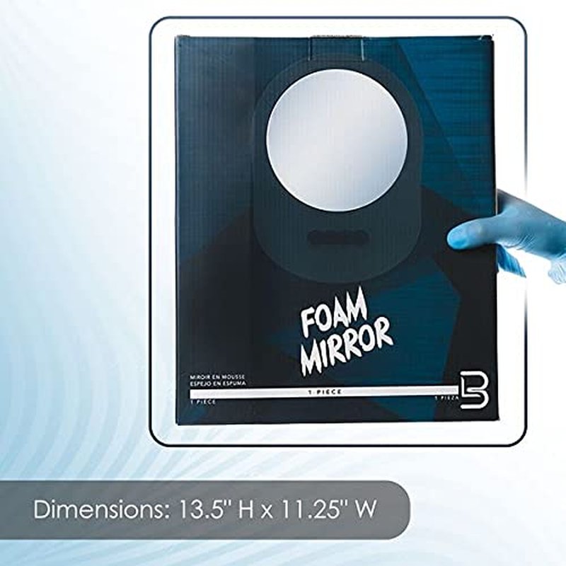 L3 Foam Mirror - Premium Quality Glass - Use for Hair Cuts and Shaving - Elegant and Stylish Design - Slim and Shockproof - Self Cut Mirror