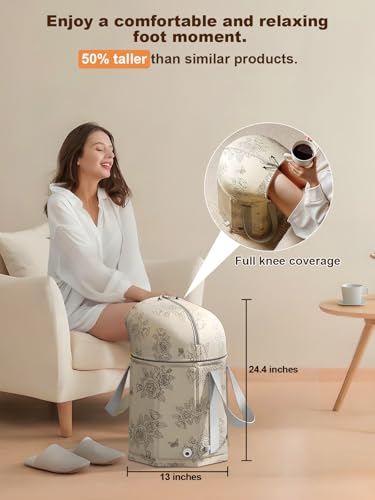 Portable Collapsible Foot Bath Basin with Knee Cover - Travel Soaking Tub for Feet & Legs