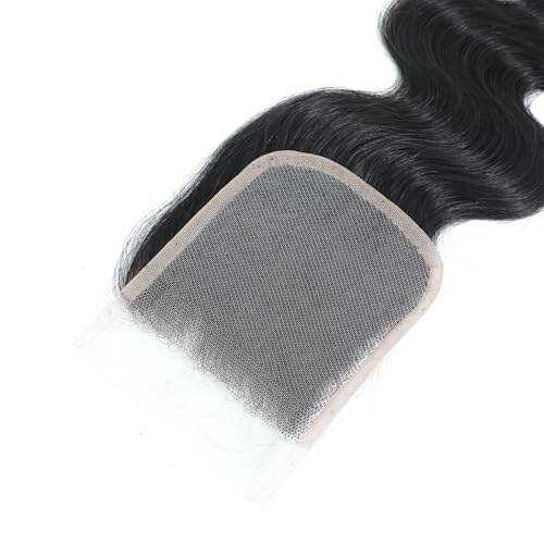 Remy 4x4 Lace Closure 10 Inch Human Hair Bundle Natural Black No Shedding