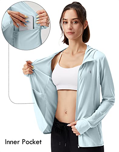 Soothfeel Women's UPF 50+ Sun Protection Hoodie Jacket - X-Large D-Light Blue