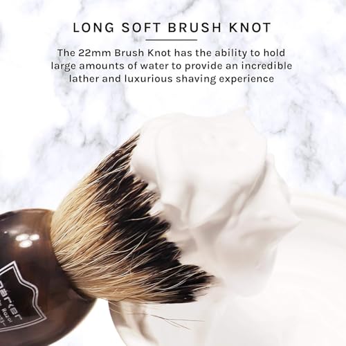 Parker 100% Silvertip Badger Shaving Brush with Faux Horn Handle