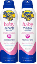 Banana Boat Baby Mineral Sunscreen Spray SPF 50 White 6oz Pack of 2