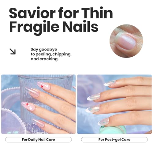 Beetles Glitter Nail Polish Set, 6 Colors Dreamy Pastel Pearl Quick Dry Nail Polish Kit, Long Lasting Shine DIY Manicure Gift for Women Girl Christmas Nail Art