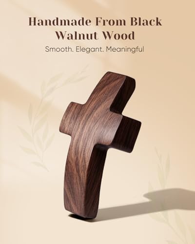 Brown 100-Pack Wooden Cross Fidget with Organza Bags - Handmade Pocket Prayer Cross