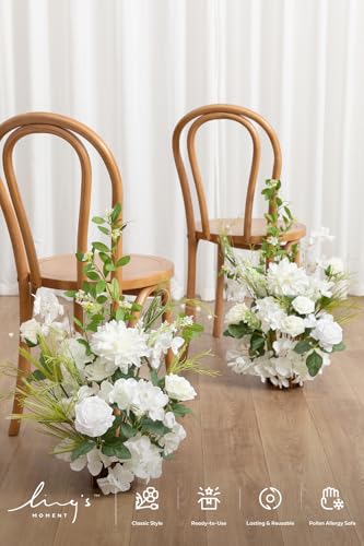 Ling's Moment White Lily of The Valley Wedding Aisle Runner - Free-Standing Floral Decor