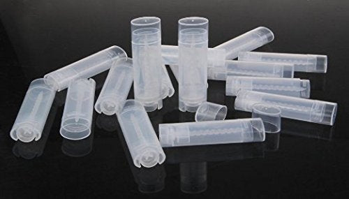 Clear Oval Lip Balm Tubes 5ml 100 Pcs with Lids - Refillable Plastic Containers