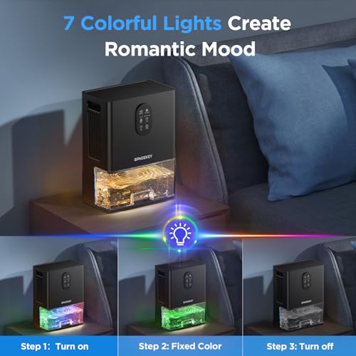 Spacekey 1000 sq ft Dehumidifier with 106oz Tank, Timer & Nightlight